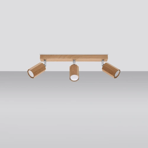 Dřevěné stropní svítidlo Zeke 3 dub moderní do obýváku, kuchyně nebo ložnice