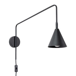 Moderní nástěnné svítidlo NOX černé kovové do ložnice a obýváku SOLLUX LIGHTING 61 cm
