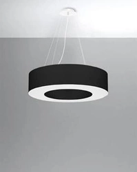 Moderní černý lustr Saturno 70 s nastavitelnou výškou do obýváku, kuchyně, jídelny nebo ložnice