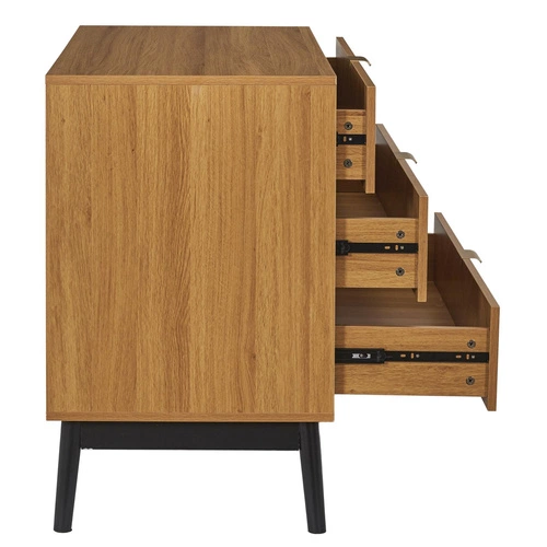 Komoda se zásuvkami Felix přírodní skandinávský vzor rybí kost na nožkách do obýváku Intesi