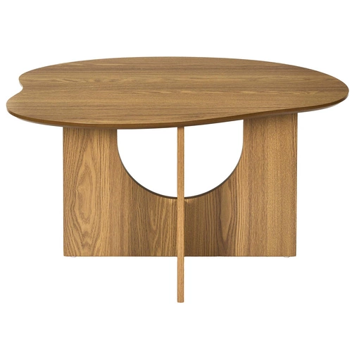 Oválný konferenční stolek Calypso moderní dřevěný japandi do obýváku Intesi 80x60 cm