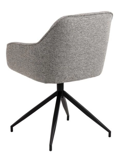 Otočená čalouněná židle Brooke šedá s područkami do jídelny a obýváku moderní