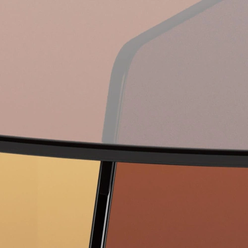 Konferenční stolek Samos kulatý skleněný hnědý 80 cm do obýváku