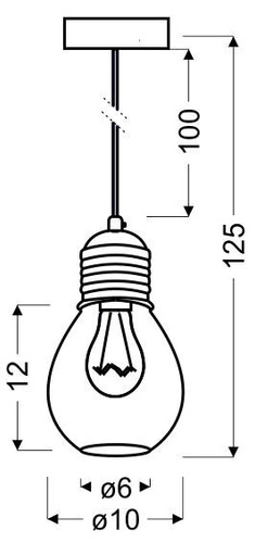 Závěsná lampa Gliva 1x60W E27 chrom (bez žárovek)