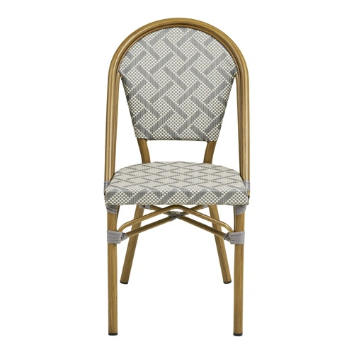 Boho jídelní a kuchyňská židle Lauria kovová bílo‑šedá