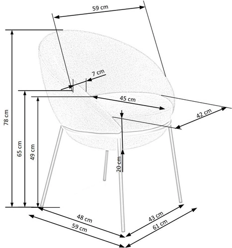 Čalouněná židle Eggy Intesi šedá s područkami do jídelny a obýváku moderní