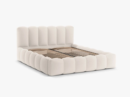 Čalouněná postel 140x200 s úložným prostorem béžová moderní do ložnice Lupine Micadoni