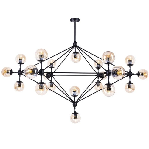 Závěsné svítidlo ASTRIFERO-21 moderní černo-jantarové 165 cm do obýváku nebo jídelny