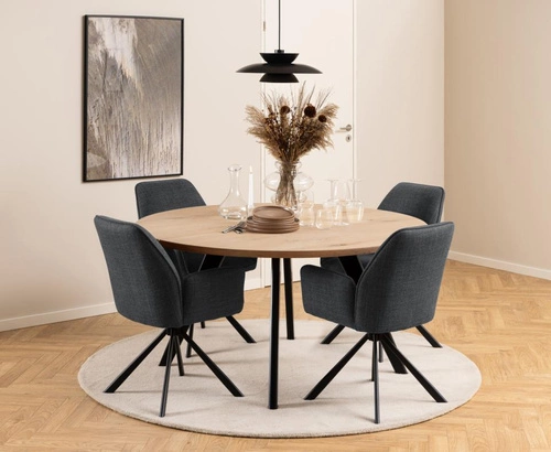 Otočná čalouněná židle Glenda Actona šedá s područkami do jídelny a obýváku