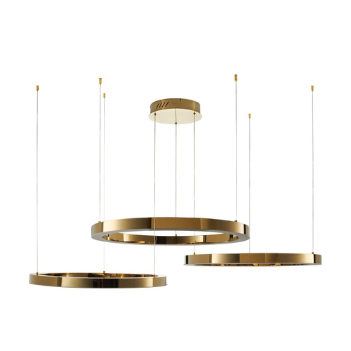 Moderní závěsné LED svítidlo CIRCLE zlaté 3 kruhy do obýváku a jídelny Step into Design