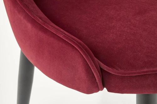 Čalouněná židle Baron vínová do jídelny a obýváku glamour na černých nohách Intesi