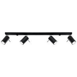 Stropní svítidlo Ring 4x černé moderní kovové do obýváku kuchyně a ložnice