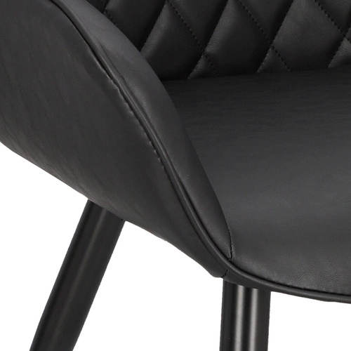 Čalouněná jídelní židle Rox černá ekokůže s područkami do jídelny a kuchyně Intesi