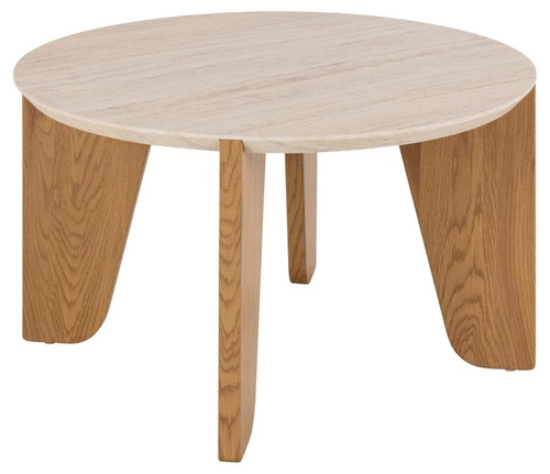 Konferenční stolek Dockland kulatý 80 cm travertin dub moderní do obýváku Actona