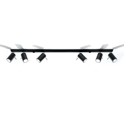 Stropní svítidlo RING 6L černé moderní loftové kovové do obýváku a kuchyně Sollux