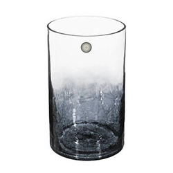 Skleněná váza Crackle 20 cm kouřová moderní dekorativní do obýváku Atmosphera