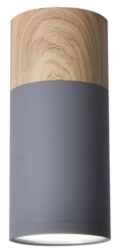 Stropní svítidlo Tuba 1x15W GU10 6,8/15 šedá+dřevo