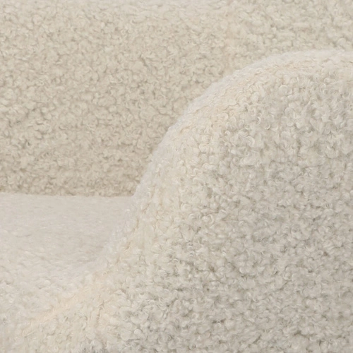 Moderní bílý křeslo ušák do obýváku čalouněné boucle s područkami Intesi