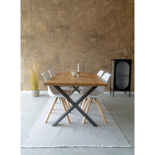 Jídelní stůl Toulon 95x200 dubový loftový s černými nohami