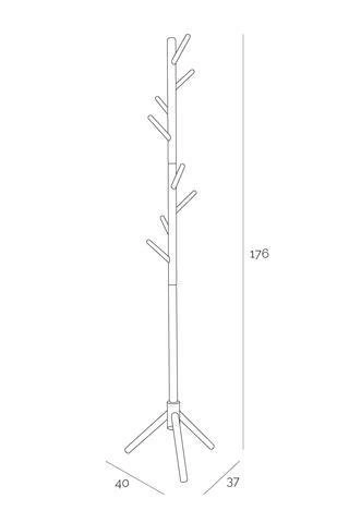 Moderní stojanový věšák do předsíně Madura černý z bukového dřeva Intesi