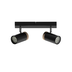 Stropní lampa Lagos černá 2x15 GU10 černá+dřevěné stínidlo