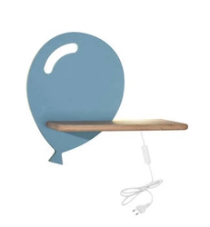 Dětské nástěnné LED svítidlo Balloon modré, klasické dřevěné, 4W