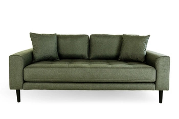 Třímístná pohovka Lido Intesi zelená skandinávská do obýváku na černých dřevěných nohách