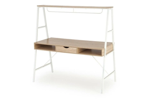 Dvojité pracovní stůl Suplika dub sonoma se zásuvkami a nástavcem moderní pro kancelář Intesi