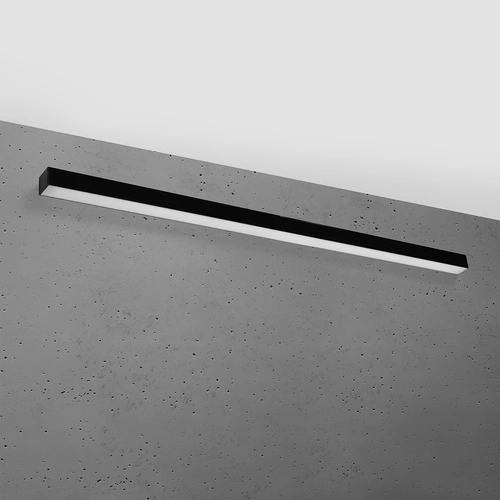 Nástěnné LED svítidlo Pinne 150 cm černé moderní do obýváku a chodby hliník