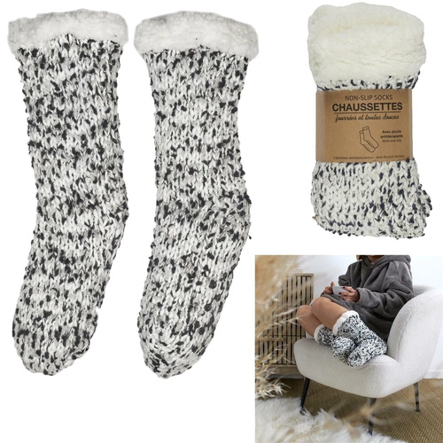 Intesi sherpa ponožky moderní teplé měkké na doma univerzální bílé nebo černé