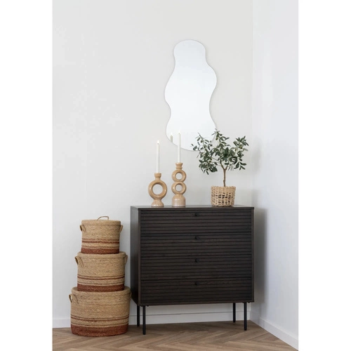 Intesi hnědá kulatá keramická váza boho dekorace do obýváku 23,5 cm