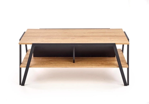 Konferenční stolek Tola obdélníkový loftový černý dub zlatý 113x63 do obýváku Intesi