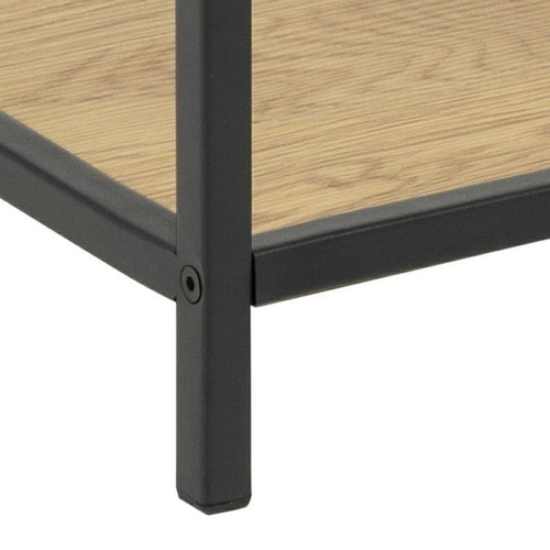 Černý noční stolek se zásuvkou 42 cm Seaford Actona industriální dřevěný do ložnice