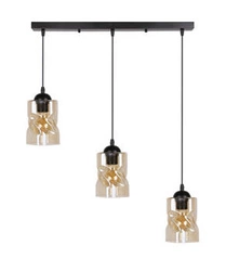 Závěsná lampa Felis černá 3x60W E27 jantarové stínítko
