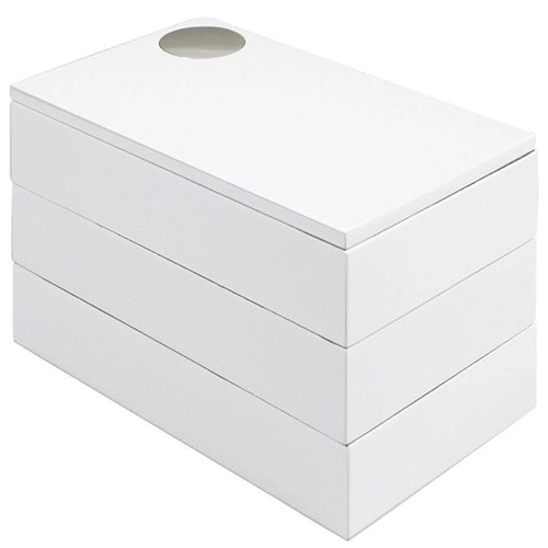 Organizér na šperky do zásuvky Umbra Spindle bílý s 3 otočnými šuplíky