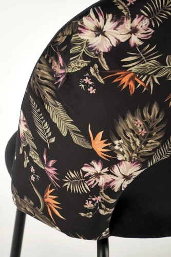 Čalouněná sametová jídelní židle Sarah černá moderní na kovových nohách Intesi