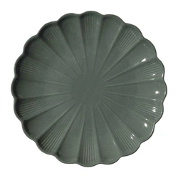 Šedý keramický jídelní talíř Calista 27 cm do jídelny Intesi