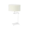 Noční lampička do ložnice Alaska moderní s ecru stínidlem na bílém podstavci LYSNE 55 cm