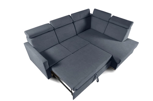 Rohová rozkládací pohovka Mils XL pravá skandinávský styl do obýváku modrošedá