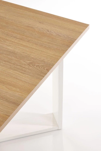 Konferenční stolek Cross Intesi čtvercový dub zlatý bílý moderní skandinávský do obýváku 67x67