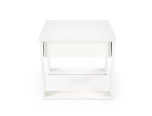 Konferenční stolek Halk S bílý čtvercový se zásuvkou moderní do obýváku 60x60 Intesi