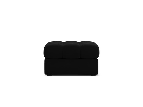 Černý sametový taburet Justin pro moderní glamour obývací pokoj prošívaný 60x60 cm BESO LUX