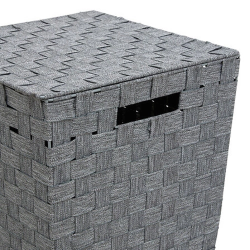 Šedý moderní koš na prádlo do koupelny s víkem a úchyty 5five simply smart