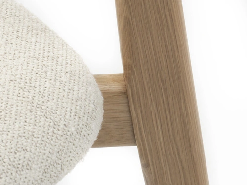 Jídelní židle Milos bílá boucle skandinávská moderní dubová