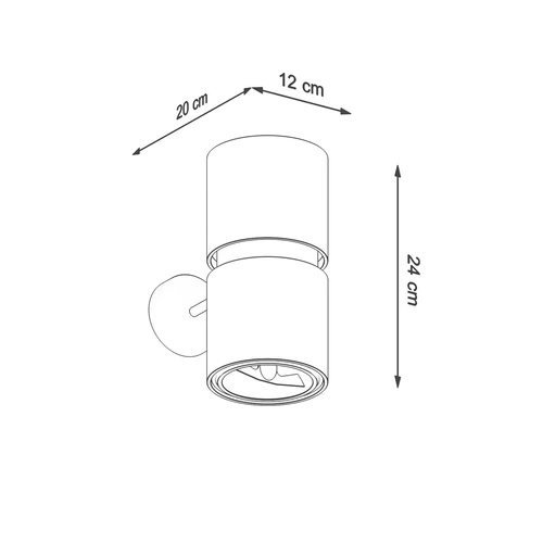 Nástěnné svítidlo KUKKIA černé moderní kovové loftové do obýváku a ložnice Thoro