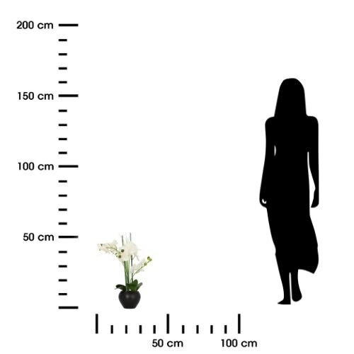 Umělá orchidej Atmosphera bílá moderní do obýváku 53 cm jako živá v květináči