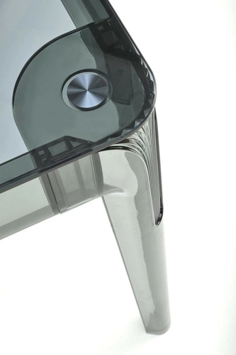 Skleněný jídelní stůl Lord kouřový 120x80 moderní do jídelny a obýváku průhledný