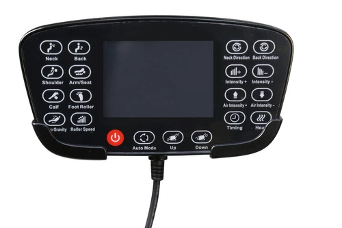 Masážní polohovací křeslo Taya krémová ekokůže s vyhříváním a podnožkou do obýváku