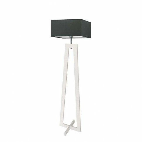 Podlahová lampa Jawa stínidlo grafitové stojan bílý