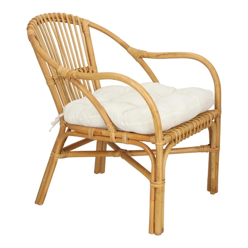 Ratanové křeslo Neta boho do obýváku s područkami a polštářem Atmosphera přírodní